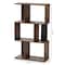 Baxton Studio Legende Modern Brown and Dark Grey Finished Display Bookcase 148-8257 - alternate 3